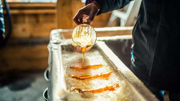 Pouring high fructose corn syrup